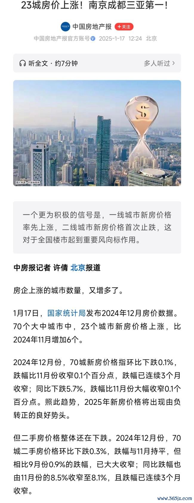 23城房价飞腾！南京成皆三亚第一！