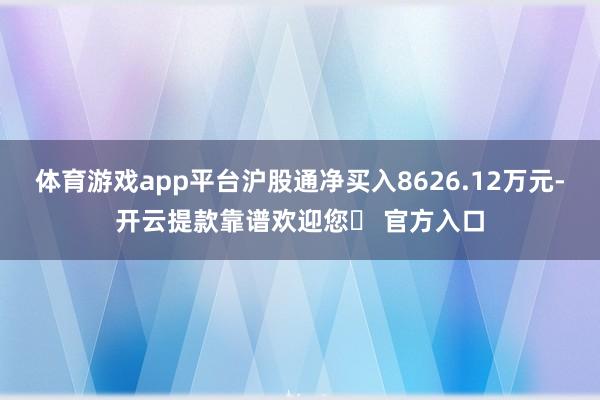 体育游戏app平台沪股通净买入8626.12万元-开云提款靠谱欢迎您✅ 官方入口